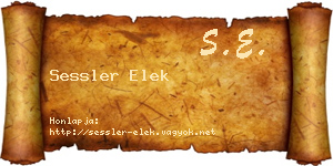 Sessler Elek névjegykártya